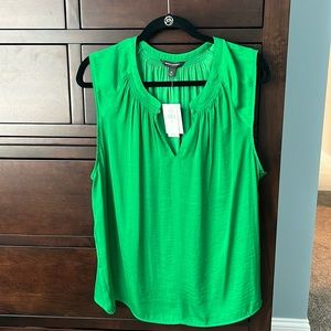 NWT - Kelly green sleeveless blouse.